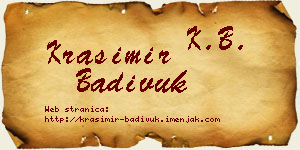 Krasimir Badivuk vizit kartica